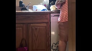cooking mom funking son in kitchen
