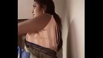 son removing saree of bbw mom and fuck her in kichen at night