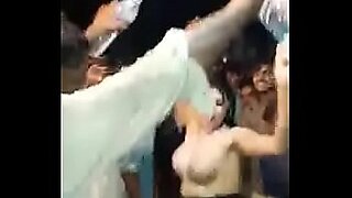 sexy drunk college girls strip naked in public on stage