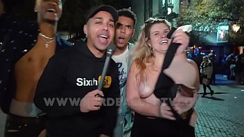 big ass and boobs on road prank