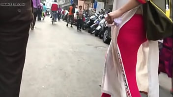 seachsolo porn girls wearing miniskirt high heels mules no panties teasing walking up stairs7